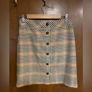 Talbots Multicolor Plaid A-Line Skirt